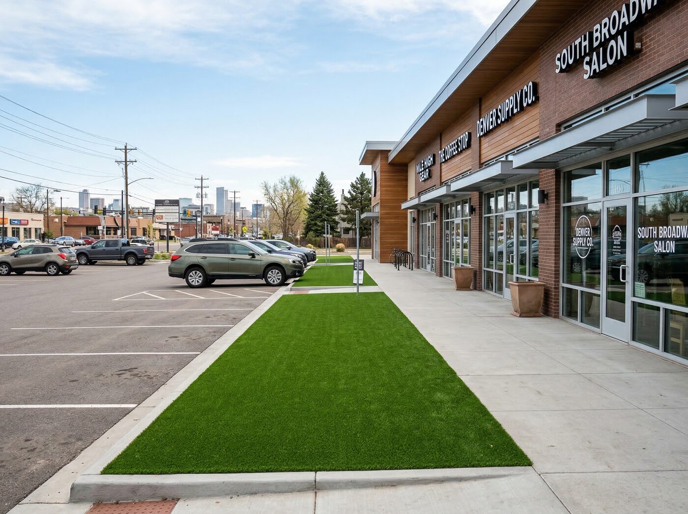 Dog run pet turf installation Denver Colorado backyard enclosure