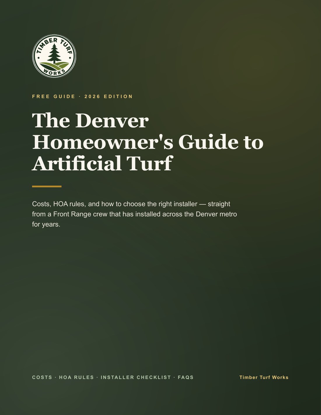 The Denver Homeowner's Guide to Artificial Turf — free PDF cover